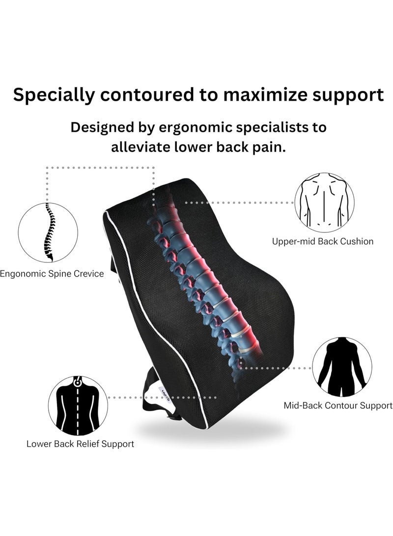 وسادة ميموري فوم لدعم الرقبة والظهر للمقاعد والسيارات، تصميم مريح لتخفيف الضغط وتحسين وضعية الجلوس - Image 4